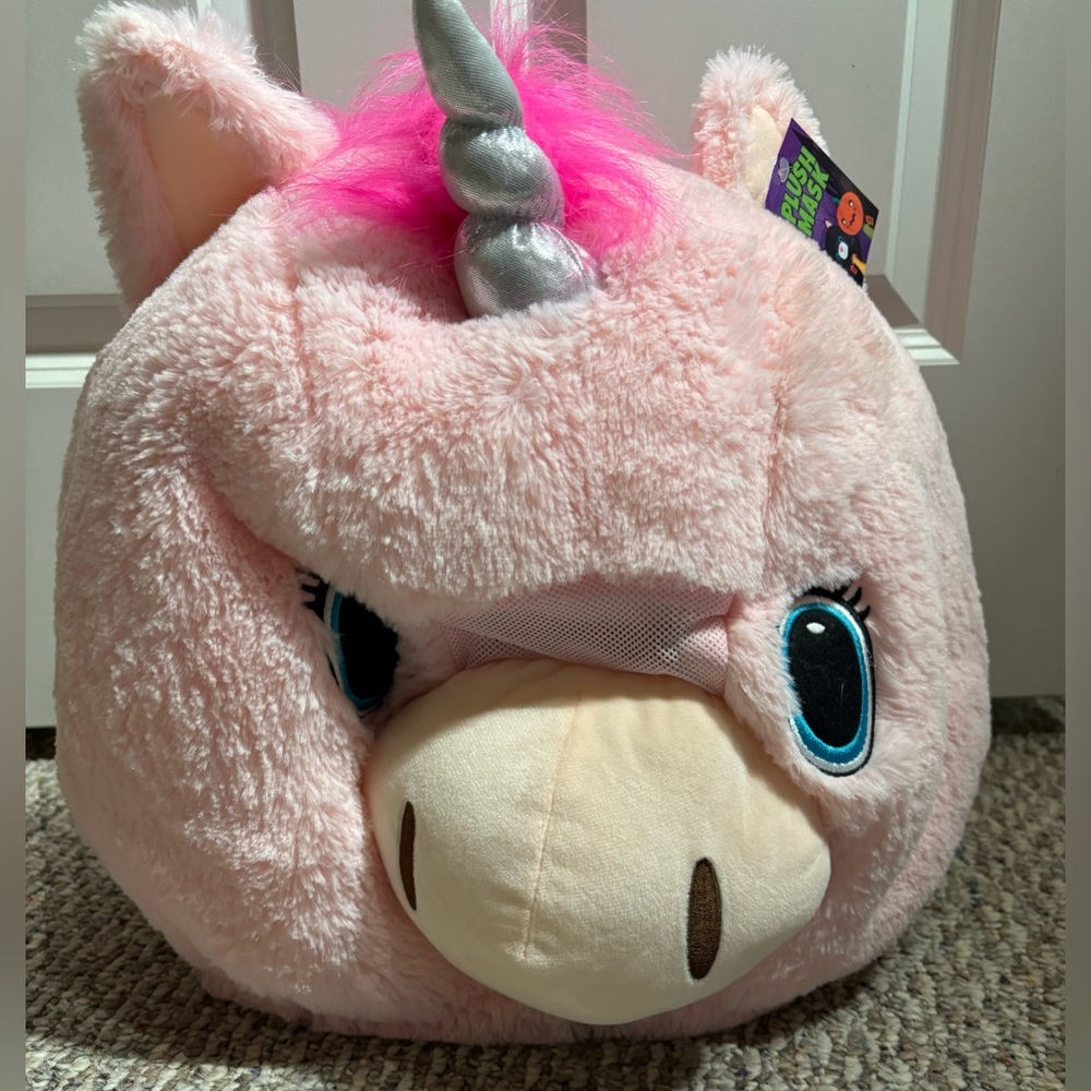 Unicorn Full Head Plush Mask NWT!